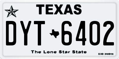TX license plate DYT6402