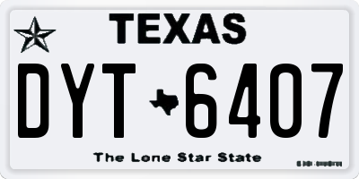 TX license plate DYT6407