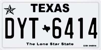 TX license plate DYT6414