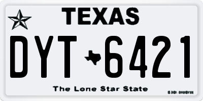 TX license plate DYT6421