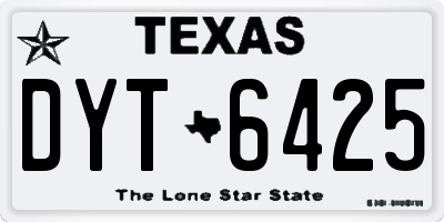 TX license plate DYT6425