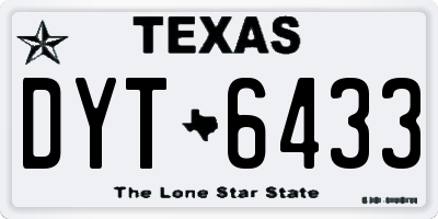 TX license plate DYT6433