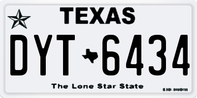 TX license plate DYT6434