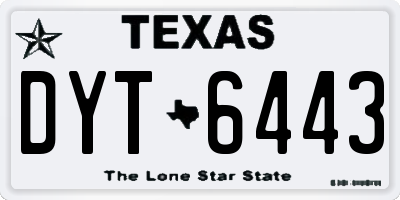 TX license plate DYT6443