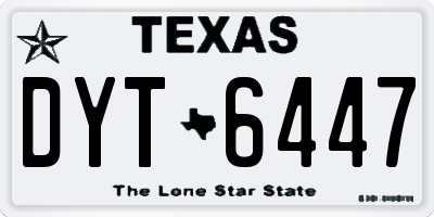 TX license plate DYT6447