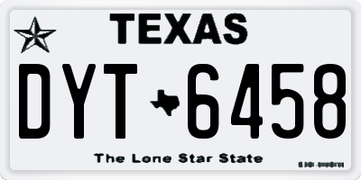 TX license plate DYT6458