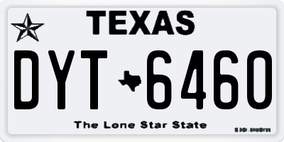 TX license plate DYT6460