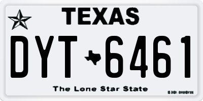 TX license plate DYT6461