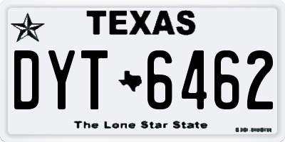 TX license plate DYT6462