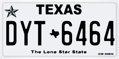 TX license plate DYT6464