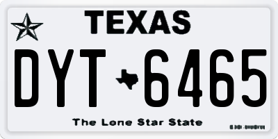 TX license plate DYT6465