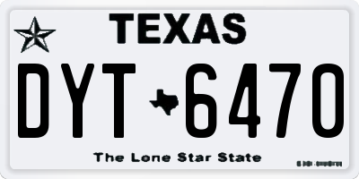 TX license plate DYT6470