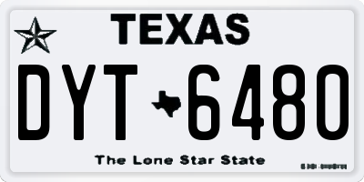 TX license plate DYT6480