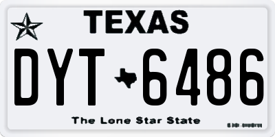 TX license plate DYT6486