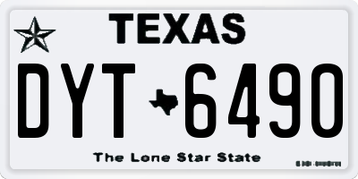 TX license plate DYT6490