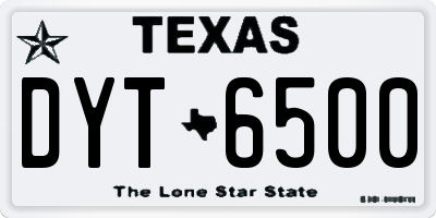 TX license plate DYT6500