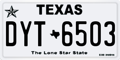 TX license plate DYT6503