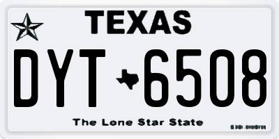 TX license plate DYT6508