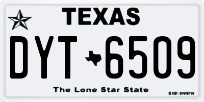 TX license plate DYT6509