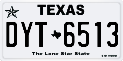 TX license plate DYT6513