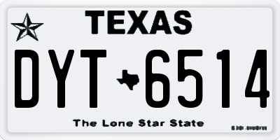 TX license plate DYT6514
