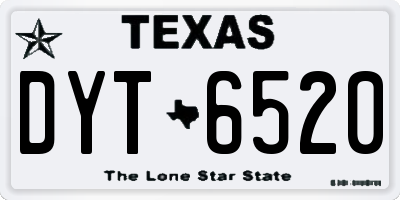 TX license plate DYT6520
