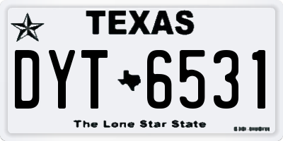 TX license plate DYT6531