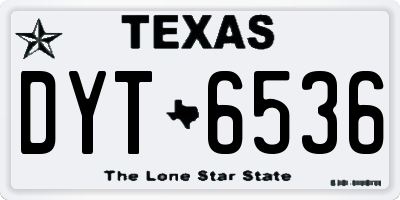 TX license plate DYT6536