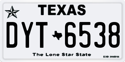 TX license plate DYT6538