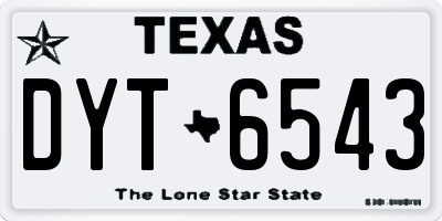 TX license plate DYT6543