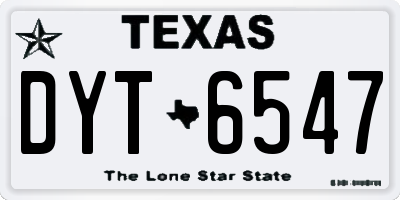 TX license plate DYT6547