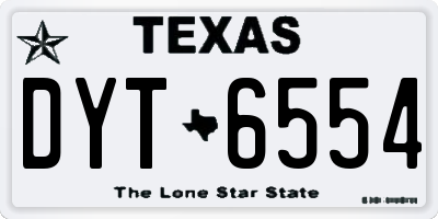 TX license plate DYT6554