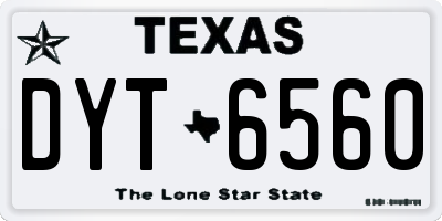TX license plate DYT6560