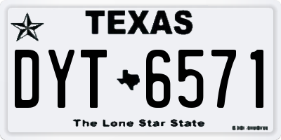 TX license plate DYT6571