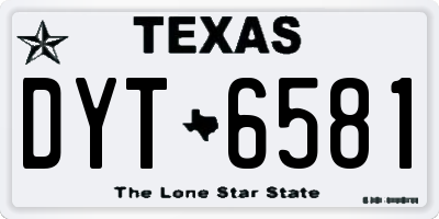 TX license plate DYT6581