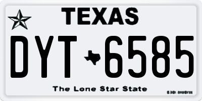 TX license plate DYT6585