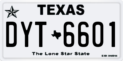 TX license plate DYT6601