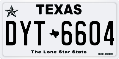 TX license plate DYT6604