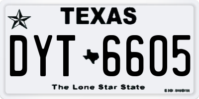 TX license plate DYT6605