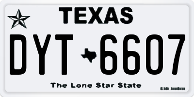 TX license plate DYT6607
