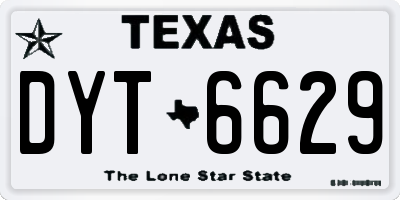 TX license plate DYT6629