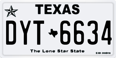 TX license plate DYT6634