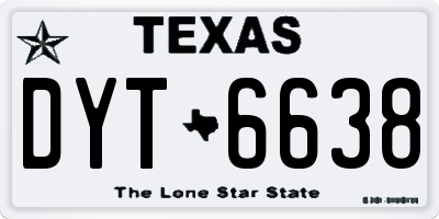 TX license plate DYT6638