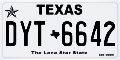 TX license plate DYT6642