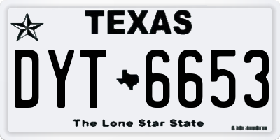 TX license plate DYT6653