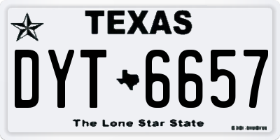 TX license plate DYT6657