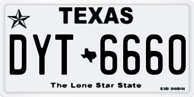 TX license plate DYT6660