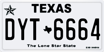 TX license plate DYT6664