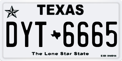 TX license plate DYT6665
