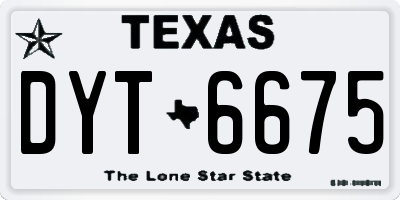 TX license plate DYT6675